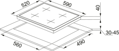 OCAK GLASS LINEAR SQUARE FHNS 604 4G WH C BEYAZ CAM