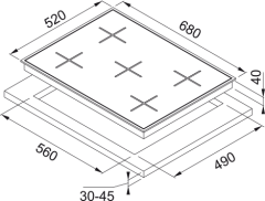 OCAK GLASS LINEAR SQUARE FHNS 705 4G TC WH C BEYAZ CAM
