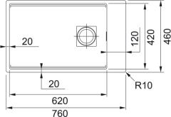 FRAGRANIT EVYE KUBUS 2 KNG 110-62 STONE GREY TEK GÖZLÜ DAMLALIKSIZ