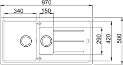 FRAGRANIT EVYE BASIS BFG 651 BIANCO 1.5 GÖZLÜ SAĞ/SOL DAMLALIKLI