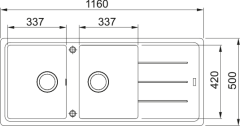 FRAGRANIT EVYE BASIS BFG 621 SLATE GREY 2 GÖZLÜ SAG/SOL DAMLALIKLI